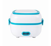 RajoNN Copa Arrocera Calefacción Térmica Caja De Almuerzo Eléctrica De 2 Capas Portátil Olla De Vapor Contenedor De Cocinas Lunchbox Calentador (Color: Argento)