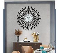 RajoNN Decoración de pared de metal para el hogar, reloj de pared moderno para decoración del hogar, 24 pulgadas, funciona con pilas, reloj de pared silencioso, funciona con pilas, cuarzo para oficina