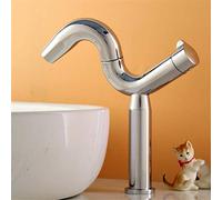 RajoNN Elegante lavabo de cobre baño mezclador agua caliente y fría patas elevadas giratorias lavabo cromado pulido tipo elevación