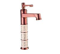 RajoNN Lavabo completamente de cobre lavabo de baño mezclador de agua fría todo en cobre oro rosa agujero individual manija única doble conexión