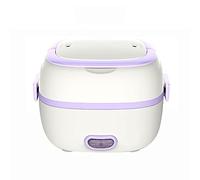 RajoNN Olla arrocera térmica térmica lonchera eléctrica de 2 capas portátil vaporizador de alimentos contenedor de cocina lonchera calentador (color: D)