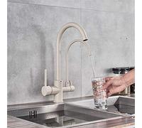 RajoNN Purify mezclador de cocina montaje en encimera doble manija purificación fregadero de cocina 2 caño giratorio grifo de agua para cocina filtro agua potable