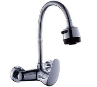 RajoNN RajoNN cobre puro mezclador de agua fría y caliente de una sola pared núcleo de válvula de cerámica cocina RajoNN cromado giratorio 360° RajoNN Torneira Cozinha