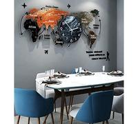 RajoNN RajoNN DIY reloj de pared creativo decoración de sala de estar, reloj de pared mapa del mundo 3D para decoración de sala de estar, reloj nórdico simple reloj de pared decorativo personalizado