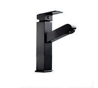 RajoNN RajoNN - Grifo mezclador de lavabo de latón con mango único RajoNN para lavabo extraíble RajoNN para lavabo de lavabo alto RajoNN, color negro