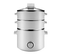 RajoNN RajoNN __PLACEHOLDER_BRAND_1__ 220V multifunción máquina de cocina eléctrica doméstica olla caliente de 3 capas olla arrocera multi-eléctrica (Color: Interruptor táctil)