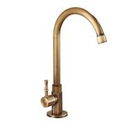 RajoNN RajoNNs - Fregadero de cocina de latón cepillado para cocina individual con agua fría y montaje en encimera RajoNNs Grifos para fregadero de cocina