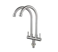 RajoNN RajoNNs - Fregadero de cocina individual con rotación de 360 ° de agua fría, de acero inoxidable cepillado