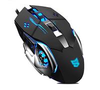 RajoNN Ratones con Cable, Ratones ópticos silenciosos para Juegos mecánicos USB, programación Macro, para PC portátiles de Escritorio para niñas (Color : Black)