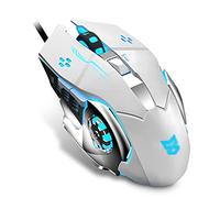 RajoNN Ratones con Cable, USB mecánicos para Juegos, Ratones ópticos silenciosos, programación Macro, para PC portátiles de Escritorio para niñas (Color: Blanco)