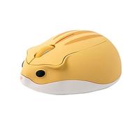 RajoNN Ratones inalámbricos, Lindos Ratones con Forma de hámster, ratón inalámbrico USB portátil de 1200 PPP, para PC, portátil, Ordenador portátil (Color: Amarillo)