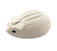 RajoNN Ratones inalámbricos, Lindos Ratones con Forma de hámster, ratón inalámbrico USB portátil de 1200 PPP, para PC, portátil, Ordenador portátil (Color: Blanco)