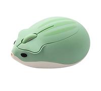 RajoNN Ratones inalámbricos, Lindos Ratones con Forma de hámster, ratón inalámbrico USB portátil de 1200 PPP, para PC, portátil, Ordenador portátil (Color: Verde)
