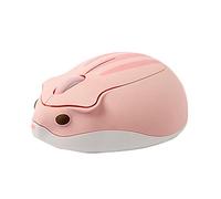 RajoNN Ratones inalámbricos, Lindos Ratones con Forma de hámster, ratón inalámbrico USB portátil de 1200 PPP, para PC, portátil, Ordenador portátil (Color: Rosa)