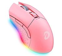 RajoNN Ratones inalámbricos, ratón para Juegos con Cable RGB Tipo C con 7 Botones programables, Ratones para Juegos RGB Recargables 10000 dpi, 150 IPS, tasa de sondeo de 1000 Hz, para PC y