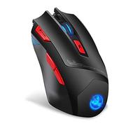 RajoNN Ratones inalámbricos, ratón Recargable para Juegos de PC, diseño con retroiluminación RGB Que se Puede Apagar, 4800 PPP Ajustable, para Windows de computadora