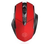 RajoNN Ratones inalámbricos, Ratones mecánicos Recargables para Juegos con Receptor USB, para portátiles, PC, portátiles, Ordenadores (Color: Rojo)