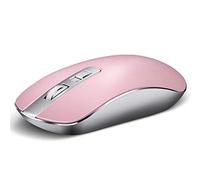 RajoNN Ratones inalámbricos, Ratones ópticos portátiles Delgados y silenciosos de 2,4 G con conmutación rápida de dpi, ratón de Ordenador para PC/Windows/Android (Color: Rosa)