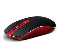 RajoNN Ratones inalámbricos, Ratones ópticos portátiles Delgados y silenciosos de 2,4 G con conmutación rápida de dpi, ratón de Ordenador para PC/Windows/Android (Color: Rojo)