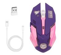 RajoNN Ratones Lovely Gaming Mouse, Ratones inalámbricos Recargables de 2,4 GHz con batería de Litio de 600 mAh y Receptor USB, retroiluminación de 7 Colores, Botones silenciosos, para Ordenador PC