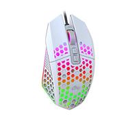 RajoNN Ratones para Juegos, Ratón con Cable RGB de Diseño Hueco, 7 Botones Programables, 8000 dpi, Ratones Ergonómicos y Cómodos para Computadora (Color : White)