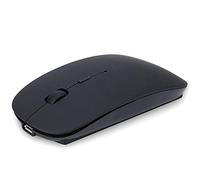 RajoNN Ratones Ratón Inalámbrico, Ratones Bluetooth USB Silenciosos Recargables con Receptor, 3 dpi Ajustables hasta 1600, Ratón de Computadora para Computadora Portátil/Windows (Color : Black)