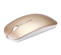 RajoNN Ratones Ratón Inalámbrico, Ratones Bluetooth USB Silenciosos Recargables con Receptor, 3 dpi Ajustables hasta 1600, Ratón de Computadora para Computadora Portátil/Windows (Color : Gold)