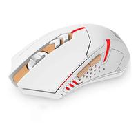 RajoNN Ratones Ratón Inalámbrico, Ratones Ópticos LED para Computadora Gamer con Receptor, 5 dpi Ajustables hasta 2400 dpi, para Computadora Portátil, Ahorro de Energía (Color : White)