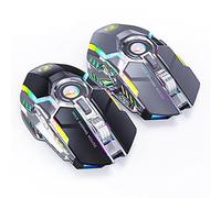 RajoNN Ratones Ratón Inalámbrico, Ratones para Juegos Silenciosos USB 2.4G, Ratón Inalámbrico para Computadora Óptica, 7 Botones, 1600 dpi 3 Niveles de Ajuste, para Computadora Portátil con