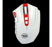 RajoNN Ratones Ratón para Juegos con Cable, 24000 dpi, Ratones con retroiluminación LED MMO RGB con 18 Botones programables, Ajuste de Peso, para Juegos de PC con Windows (Color: Blanco)