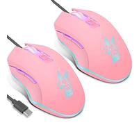 RajoNN Ratones Ratón para Juegos con Cable, Clic Silencioso, Ratones para Juegos Ópticos Tipo C con Retroiluminación RGB, Ratón Ergonómico para Teléfono con 2400 dpi y 6 Botones, para PC,