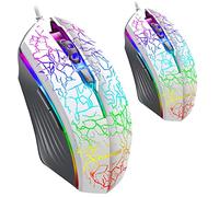 RajoNN Ratones Ratón para Juegos, Ratones Ergonómicos con Cable con Retroiluminación LED de 7 Colores, Configuraciones de 4 dpi hasta 2400 dpi Ratón para Computadora, para Juegos de PC