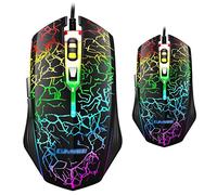 RajoNN Ratones Ratón para Juegos, Ratones Ergonómicos con Cable con Retroiluminación LED de 7 Colores, Configuraciones de 4 dpi hasta 2400 dpi Ratón para Computadora, para Juegos de PC