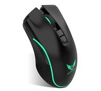 RajoNN Ratones RGB Gaming Mouse con Cable, Ratones USB ergonómicos programables 2400 dpi, 7 Botones y retroiluminación de 7 Colores, para computadora portátil, PC, Gamer, computadora de
