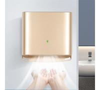 RajoNN Secador de manos eléctrico RajoNN de 1250 W, secador de manos de inducción automático de pared, secador comercial de alta velocidad de ahorro de energía con interruptor de calor y frío, dorado
