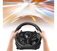 RajoNN Volante de Carreras de PC de 900 Grados, Volante Universal de Juego de Carreras de Coches USB con Pedal para Windows PC, PS3, PS4, x-One,Switch
