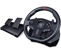 RajoNN Volante de PC Juego PC Racing Wheel, Universal USB Car Sim Volante de Carreras de 270/900 Grados con Pedales para PS4, PS3, PC, X360, Switch