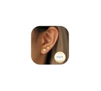 RAJPUTANA 3 Pares Pendientes Pequeños Plata de Ley para Señoras Set Hipoalergénico Pendientes Oro 14K Delicados CZ Estrella Punto Corazón Set de Plata 925 Joyas Regalos