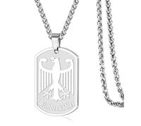Rajputana Águila alemana Alemania águila collar hombre plata/negro/oro acero inoxidable cadena hombres colgante hombre joyas regalos, Acero inoxidable, No es una piedra preciosa