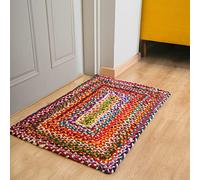 RAJRANG BRINGING RAJASTHAN TO YOU Alfombra Colorida - Alfombra grande de la Sala Alfombra India Telas Multicolores Hechas a Mano para decoración de Interiores - 91 x 61 cm