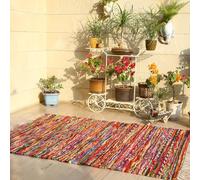 RAJRANG BRINGING RAJASTHAN TO YOU Alfombras Chindi Grandes 120x180 cm - Alfombra de Trapo Chindi para Sala de Estar y Dormitorio Multicolor