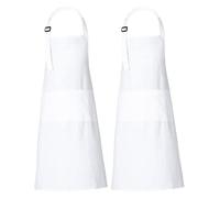 RAJRANG BRINGING RAJASTHAN TO YOU Delantal de chef bolsillos correa ajustable algodón Blanco Delantales Juego de 2 68 x 88 cm