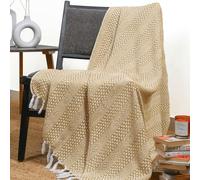 RAJRANG BRINGING RAJASTHAN TO YOU Manta de Lanzamiento Amarillo Camello - Lanzamientos Decorativos de Sala de Estar cálido para el sofá y el sofá 60 x 50 Pulgadas