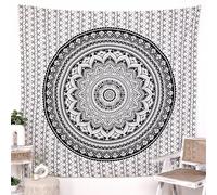 RAJRANG BRINGING RAJASTHAN TO YOU Tapiz colgante de pared Hippie negro, 76 x 102 cm, elefante bohemio, Mandala, decoración de dormitorio, tapices de algodón bohemios de meditación