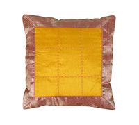 RAJRANG Indian Cubierta del Amortiguador Hecho a Mano de Flores Amarillo para la decoración