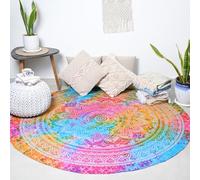 RAJRANG Tapiz multicolor con diseño de mandala degradado, para colgar en la pared, bohemio, hippie, mantel de playa de algodón puro, para picnic y camping, 48 pulgadas