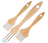 rake Brush for Painting - Watercolor Acrylic Paint Brushes for Painting | Nylon Wool 3 Piece Professional Artist Paintbrushes fôr Adults Oil Watercolor Craft Pottery Canvas Fabric