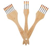 rake Brush for Painting - Watercolor Acrylic Paint Brushes for Painting | Nylon Wool 3 Piece Professional Artist Paintbrushes fôr Adults Oil Watercolor Craft Pottery Canvas Fabric