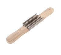 Rake de rueda de pulido de 15 pulgadas con dientes de acero de mango de madera para la limpieza de compuestos y cuidado de la rueda de pulido