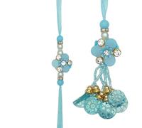 Rakhi Bhaiya Bhabhi Set of 2 For Brother Bhabhi Rakhi Lumba set Couple Pair Thread Bracelet for Raksha Bandhan Set Bracelets and Rakhee Gift Card for Brother Sister Indian Traditional Festival